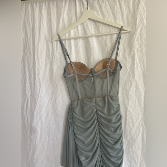 Miss Circle Grey Ruched Draping Mesh Corset Dress Size XS - Picture 16 of 16